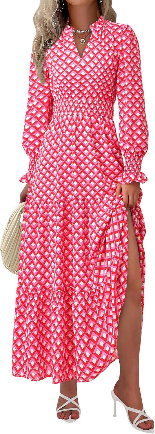PRETTYGARDEN Women's Floral Maxi Dress for Fall Events