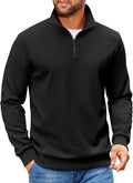 Mens Quarter Zip Pullover Sweater - Lightweight Mock Neck