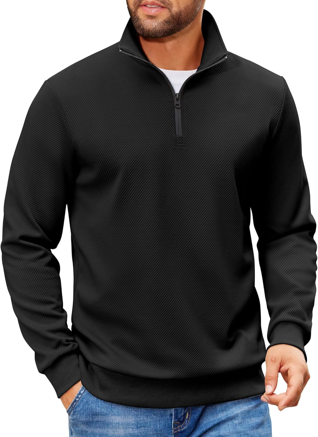 COOFANDY Mens Quarter Zip Pullover Sweatshirt for All Occasions
