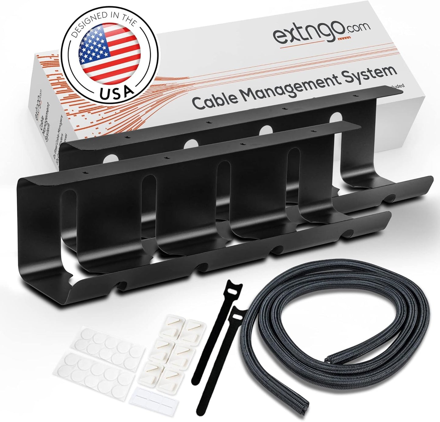 EXTNGO Under Desk Cable Tray Set - Neat & Elegant Wire Organizer