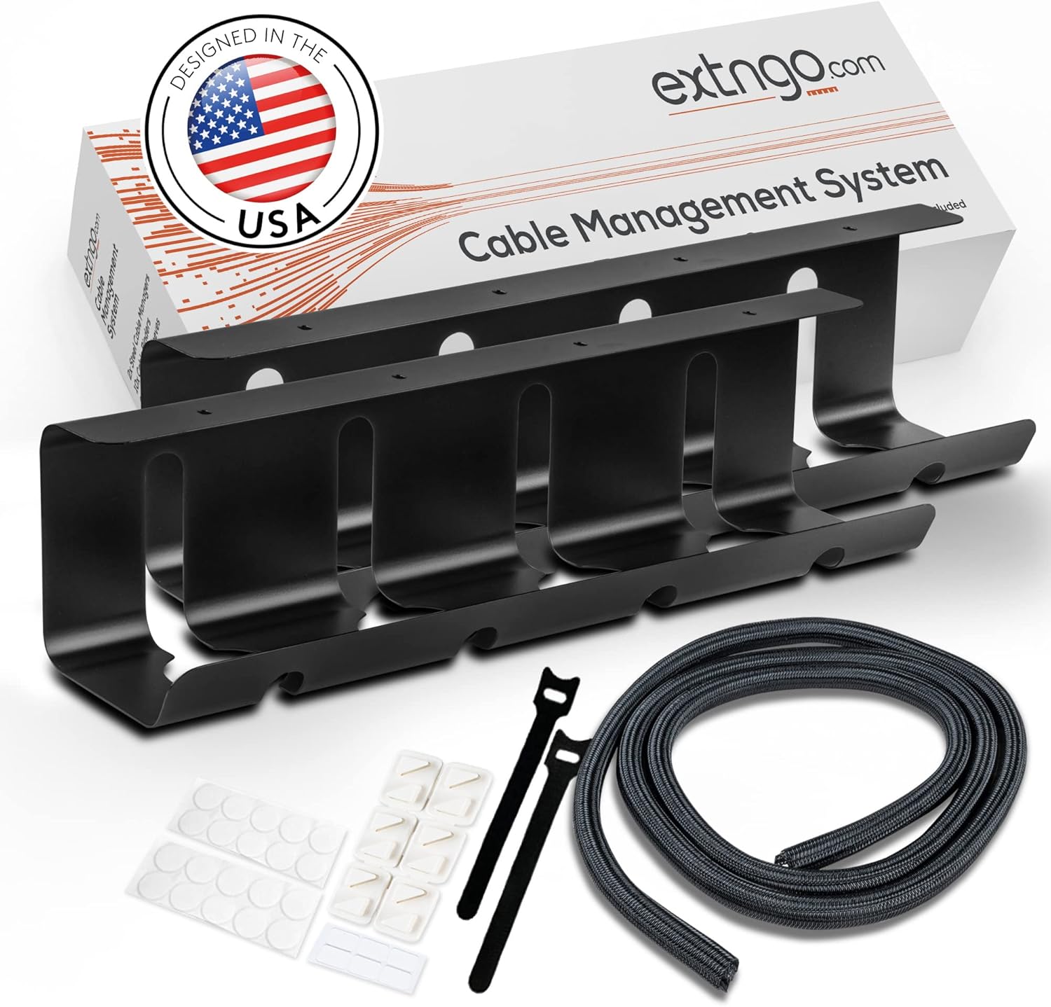 EXTNGO Under Desk Cable Tray Set - Neat & Elegant Wire Organizer