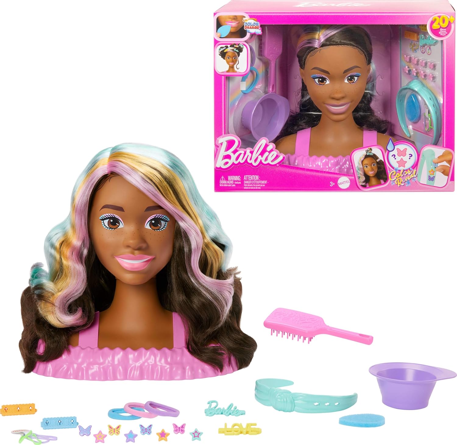 Barbie Doll Styling Head with Color Change Accessories for Fun