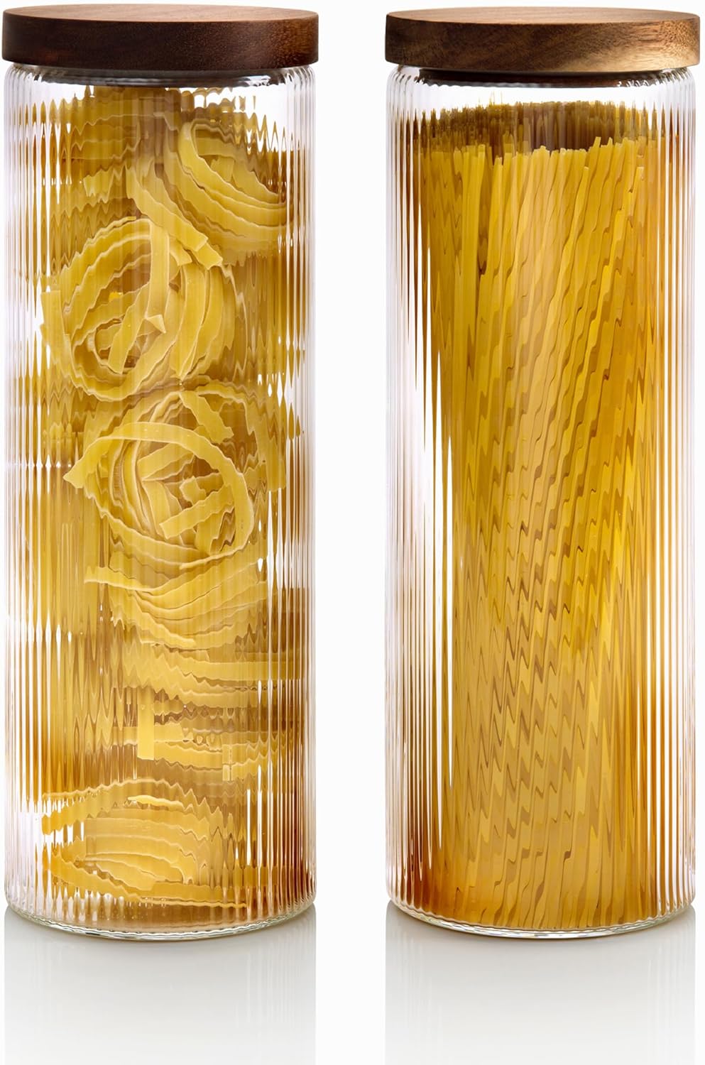 Mason & Fable Ribbed Glass Canisters for Kitchen Storage Needs