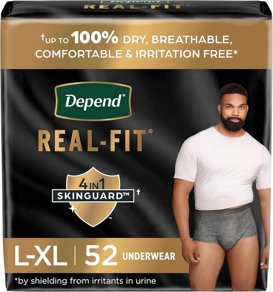 Depend Real Fit Incontinence Underwear for Men, Maximum Absorbency - Large/X-Large