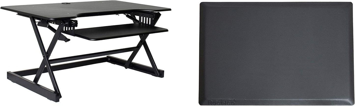 Rocelco 40in Large Height Adjustable Standing Desk Converter Bundle