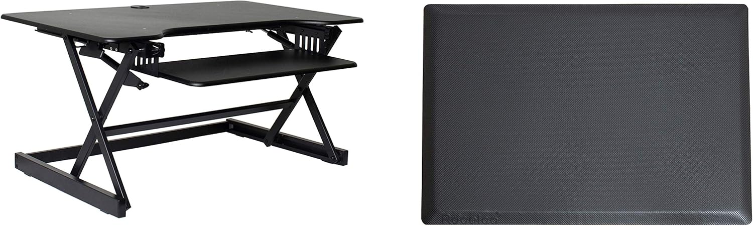 Rocelco 40in Large Height Adjustable Standing Desk Converter Bundle