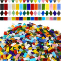 2400 Pcs Mosaic Tiles Glass Mosaic Pieces for Crafts - Assorted Shapes