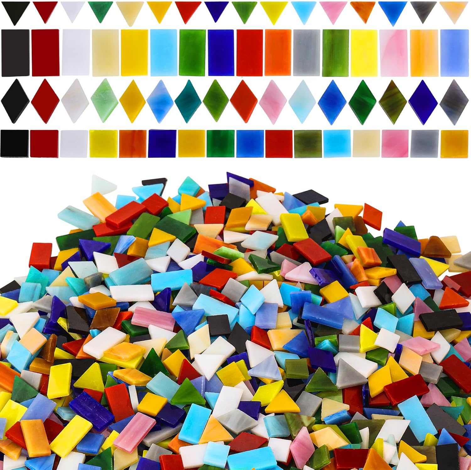 2400 Pcs Mosaic Tiles for Crafts - Assorted Color Glass Pieces