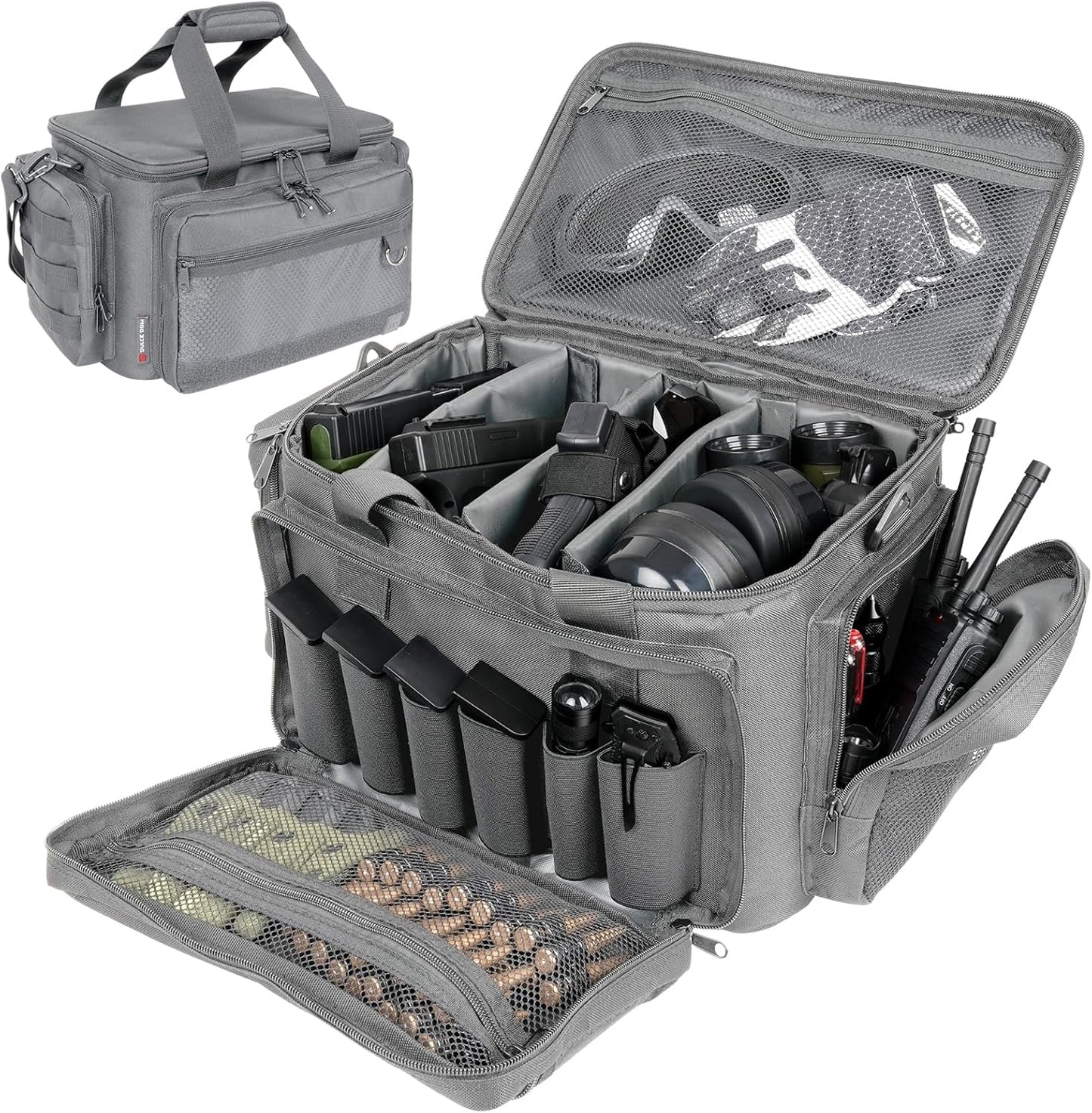 DULCE DOM Tactical Gun Range Bag for Handguns and Ammo Storage
