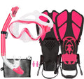 Kids Mask Fins Snorkel Set Snorkeling Package - Safe Full Dry Snorkel