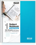 Graph Paper Notebook 8.5 x 11 Blue Plastic Cover - Durable 1-Subject