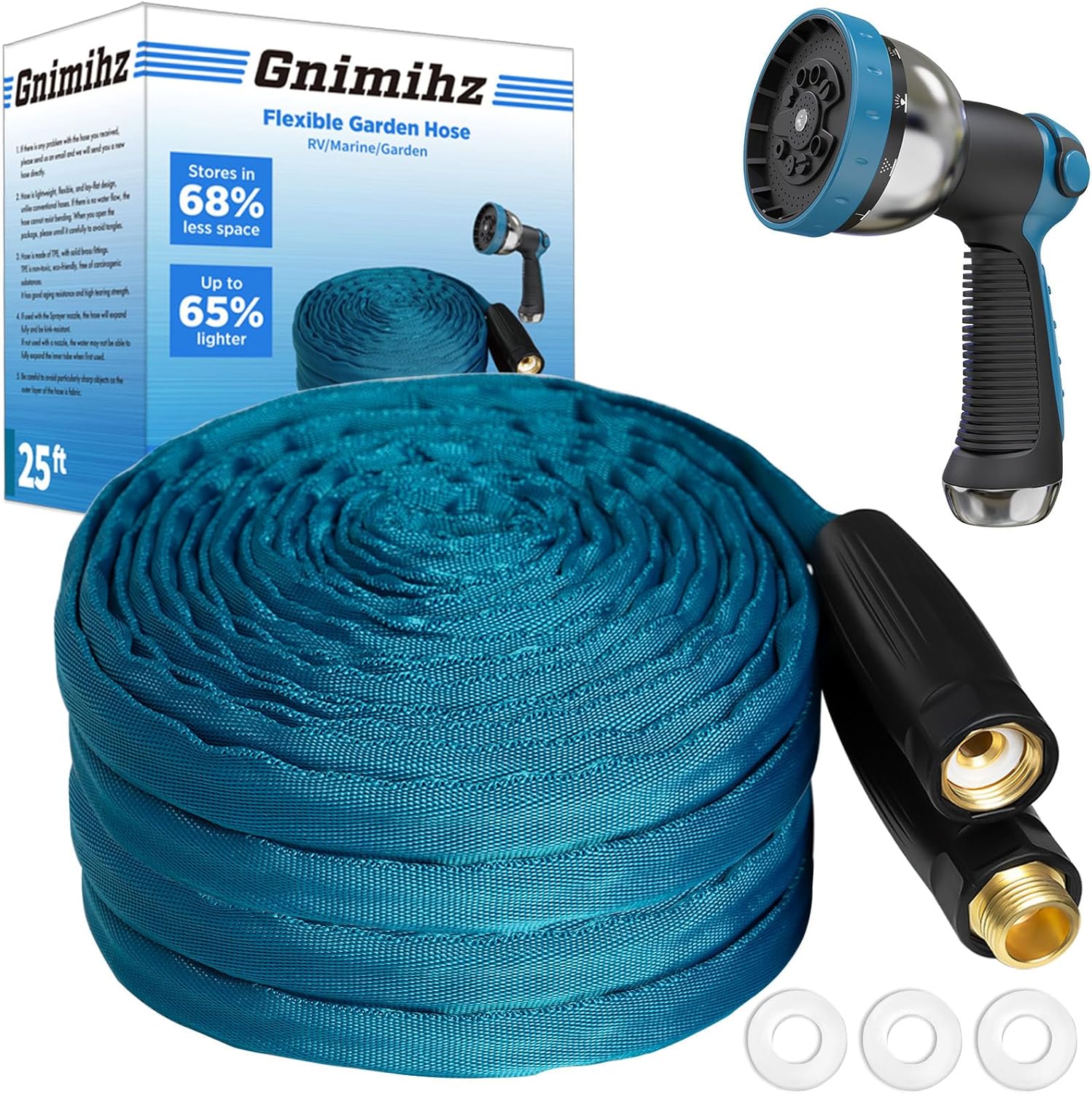 Garden Hose 25ft Made of TPE Ultra-Light Flexible Water Hose