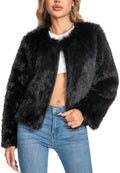 Fuzzy Winter Faux Fur Coats For Women Plus Size Stylish Jacket