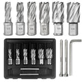 Pro Edge 6pcs Annular Cutter Set, 1in Depth - Durable M2 HSS Mag Drill