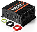 POTEK 1500W Power Inverter Dual AC Outlets - Portable Vehicle Power
