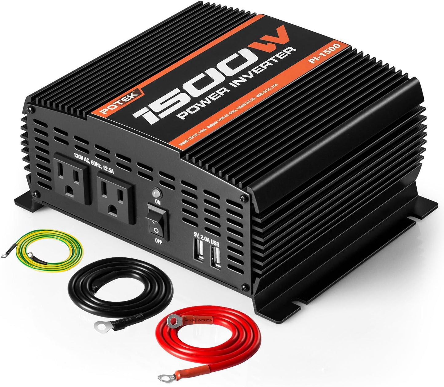 1500W Power Inverter with Dual AC Outlets for Versatile Use