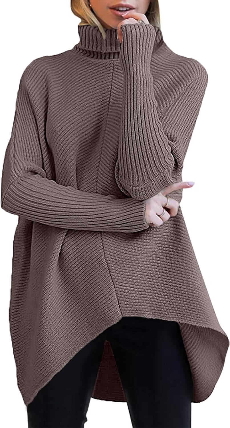 Oversized Turtleneck Batwing Sweater for Cozy Fall Outfits