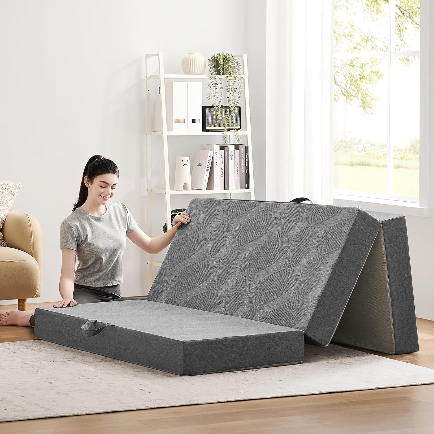 Foldable Mattress Cot 6 inch - Portable Memory Foam for Travel