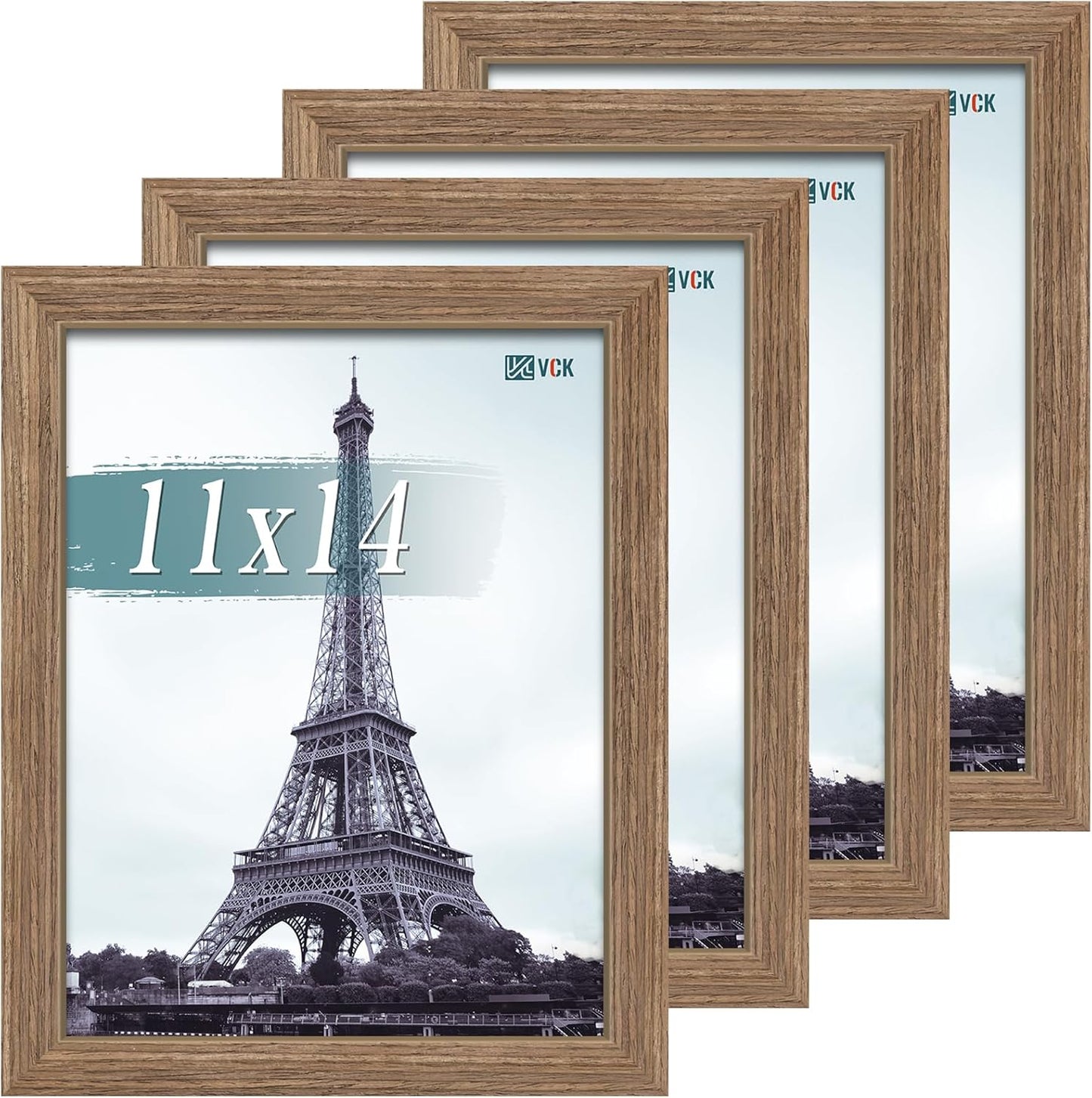 VCK 11x14 Picture Frame Set of 4 - Elegant Walnut Display