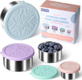 Stainless Steel Containers with Lids - Stackable Snack & Lunch Set