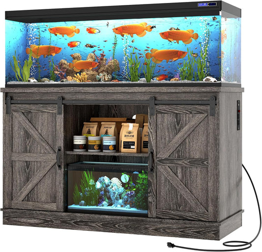 Farmhouse 55-75 Gallon Fish Tank Stand with Power Outlet