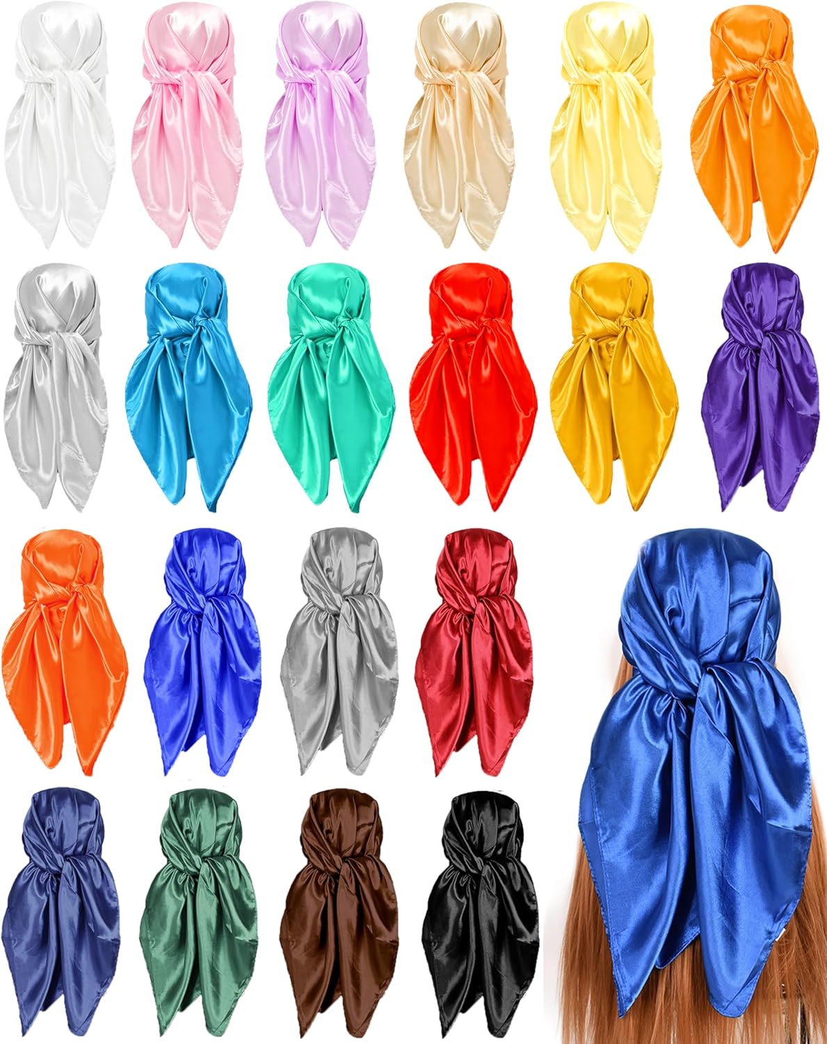 35 Satin Head Scarf Large Square Scarf for Women and Girls