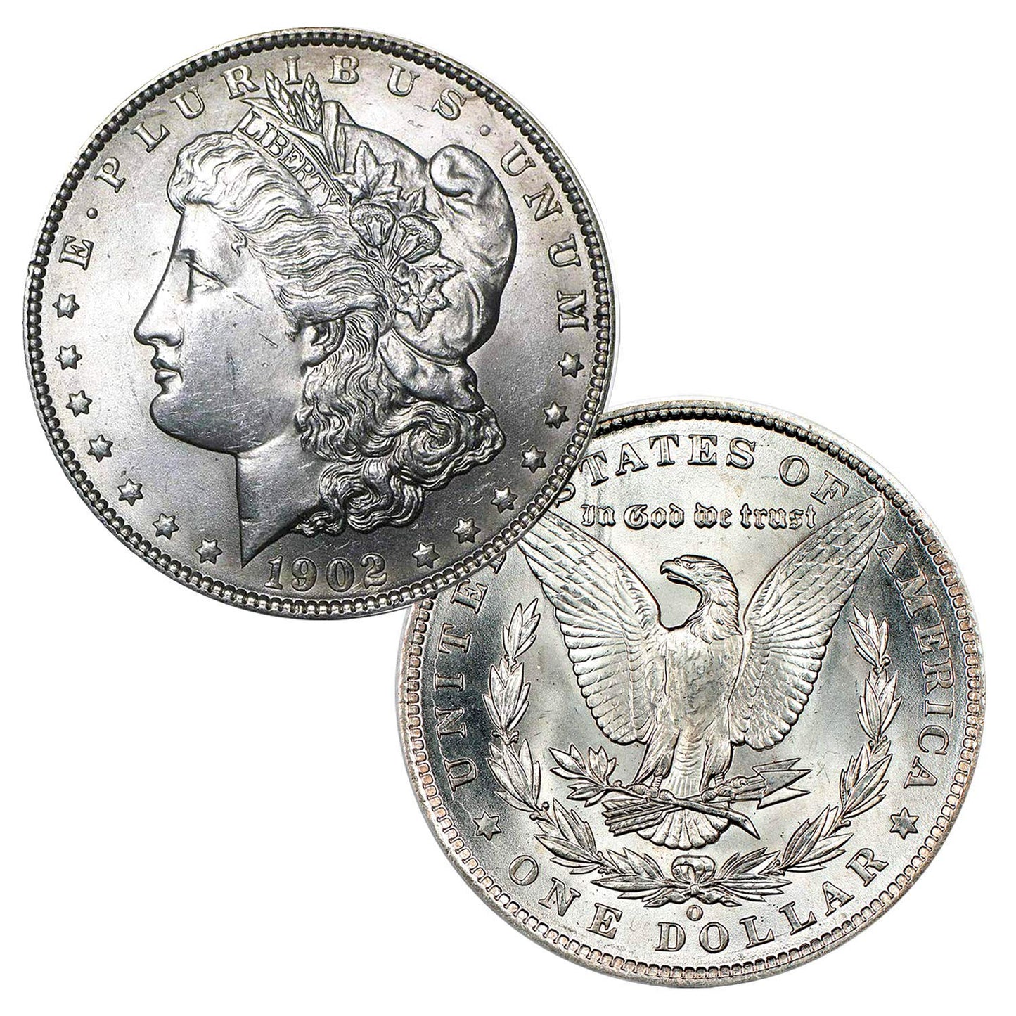 USA 1902 P Morgan Silver Dollar Coin - Brilliant Uncirculated