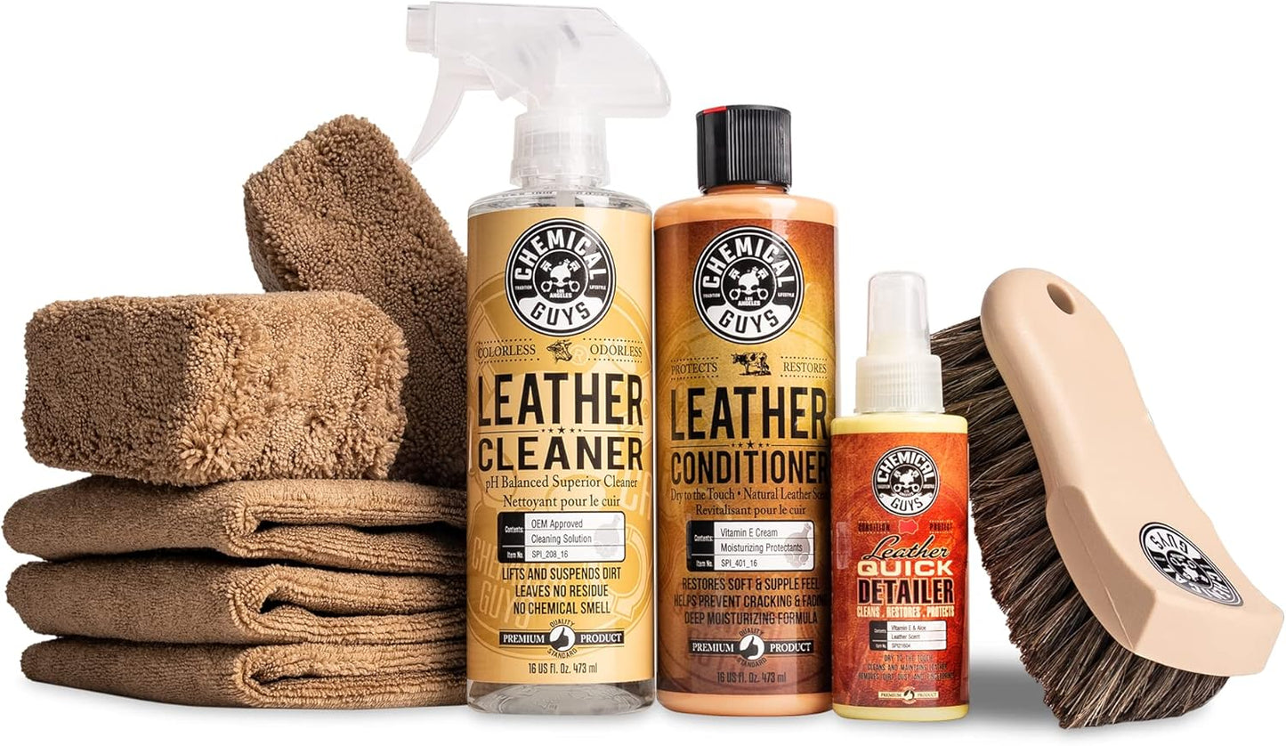 Chemical Guys Leather Cleaner & Conditioner Kit, 9 Items