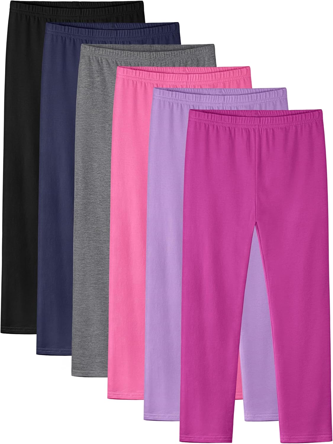 6 Pack Girls Leggings Cotton Pants for Kids Toddler Playwear