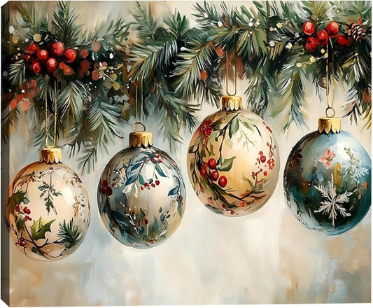Vintage Christmas Canvas Pictures for Living Room & Bedroom Decor