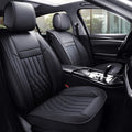 5pcs Car Seat Covers Full Set Black - Waterproof Faux Leather Fit