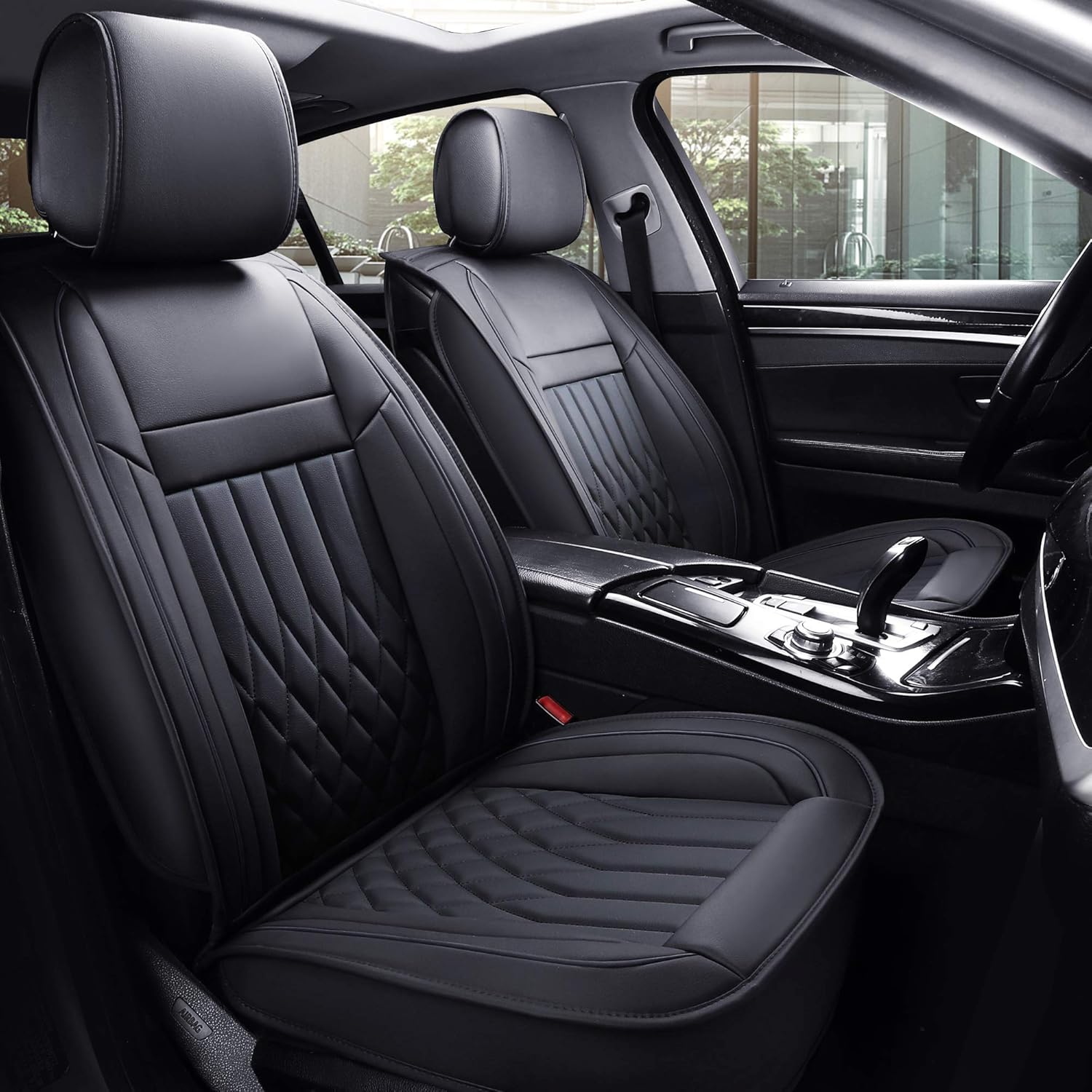 Aierxuan 5pcs Car Seat Covers Full Set Waterproof Leather Fit