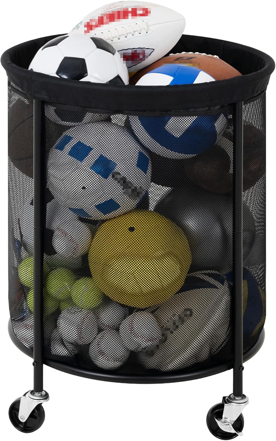 Ball Storage with Wheels for Garage Sports Equipment Organizer