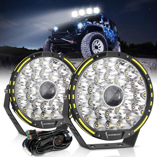 Auxbeam 9 Inch Round Off Road Lights - 270W LED Driving Lights