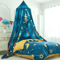 Dreamy Galaxy Print Bed Canopy for Kids, Extra Large with String Lights