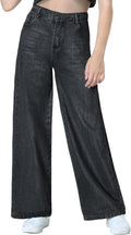 Girls Wide Leg Baggy Jeans for Teens - Washed Denim Comfort