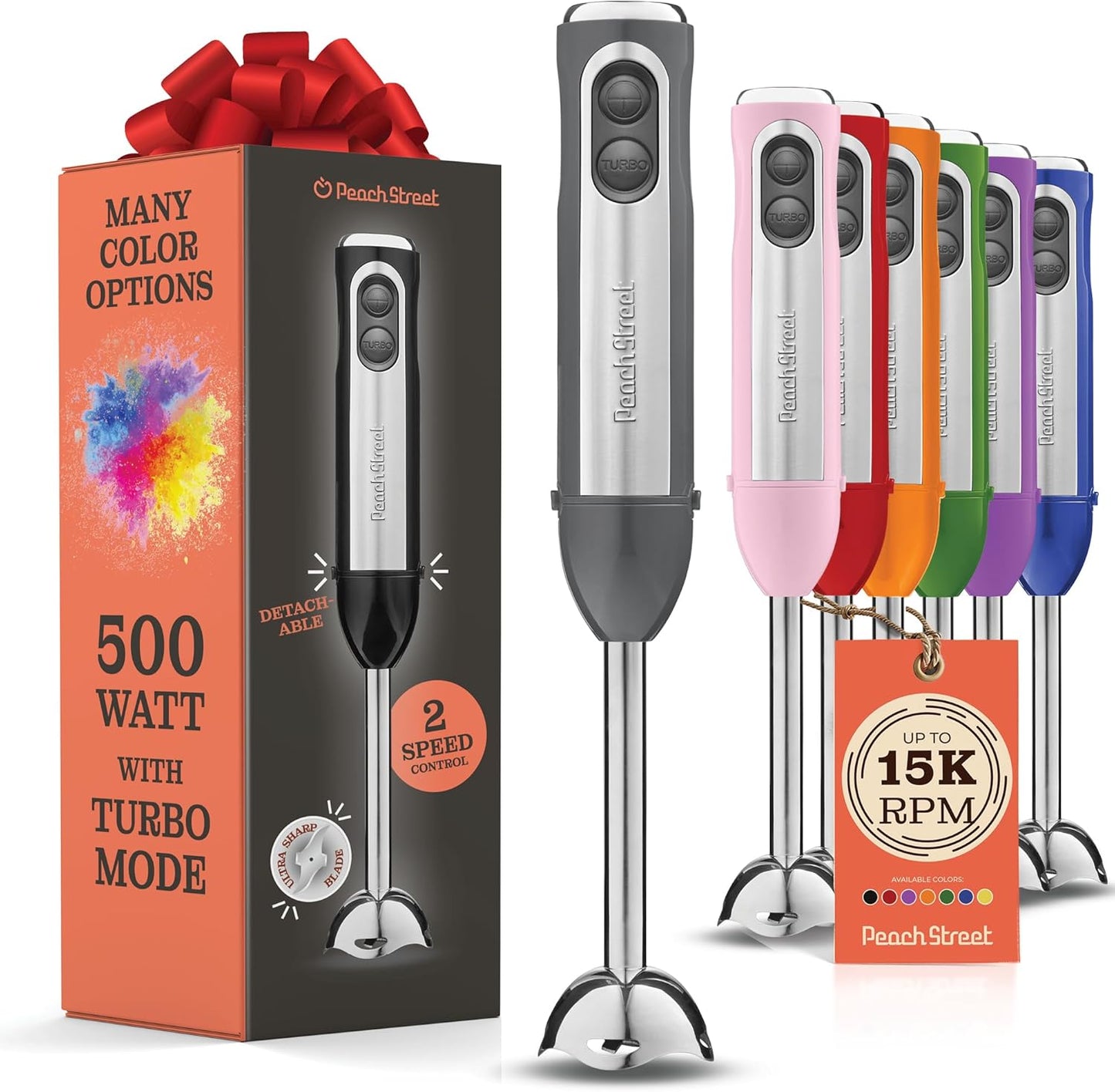 500W Turbo Hand Blender - Puree, Smoothie, Soup