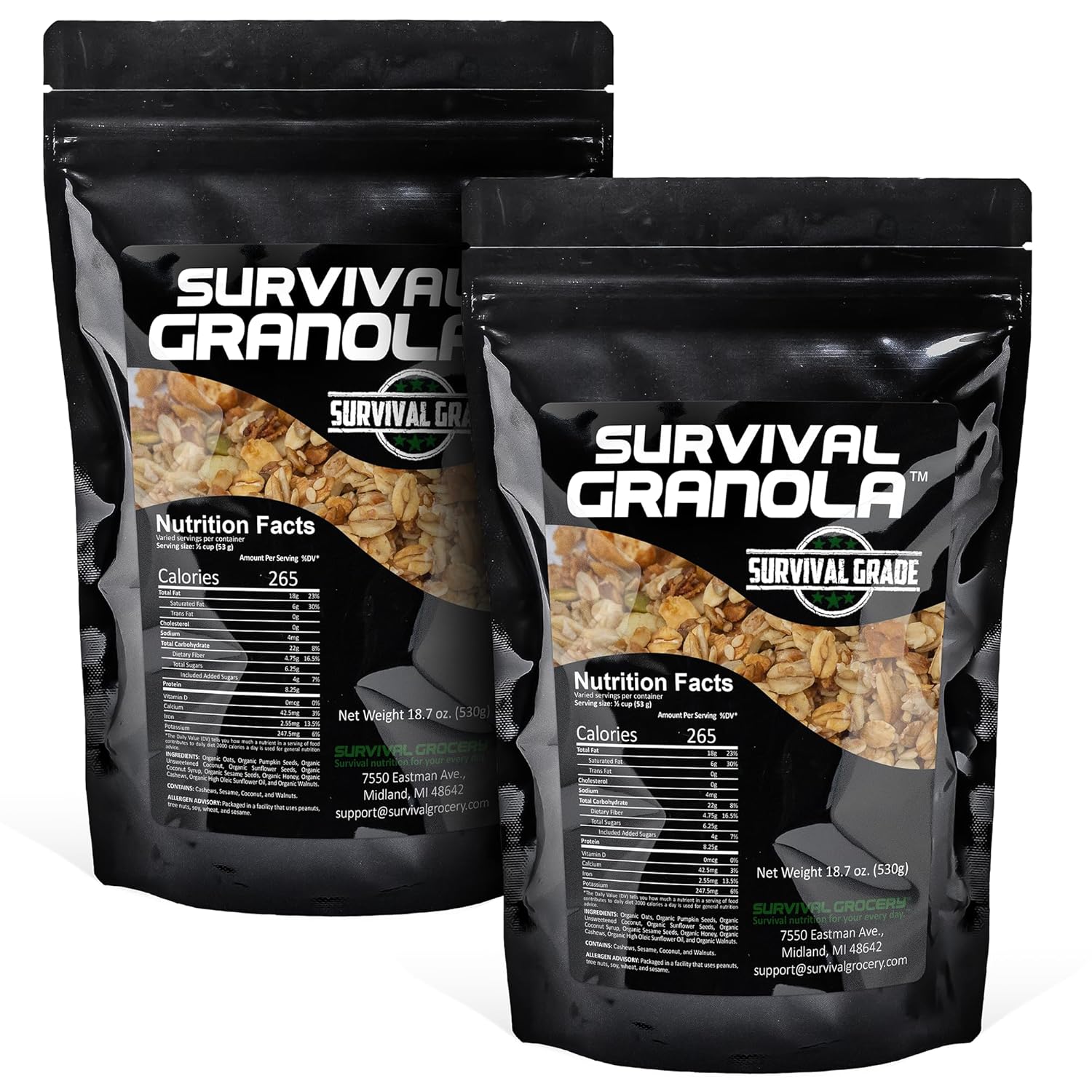 Survival Grocery Organic Ancient Grain Granola for Healthy Snacking