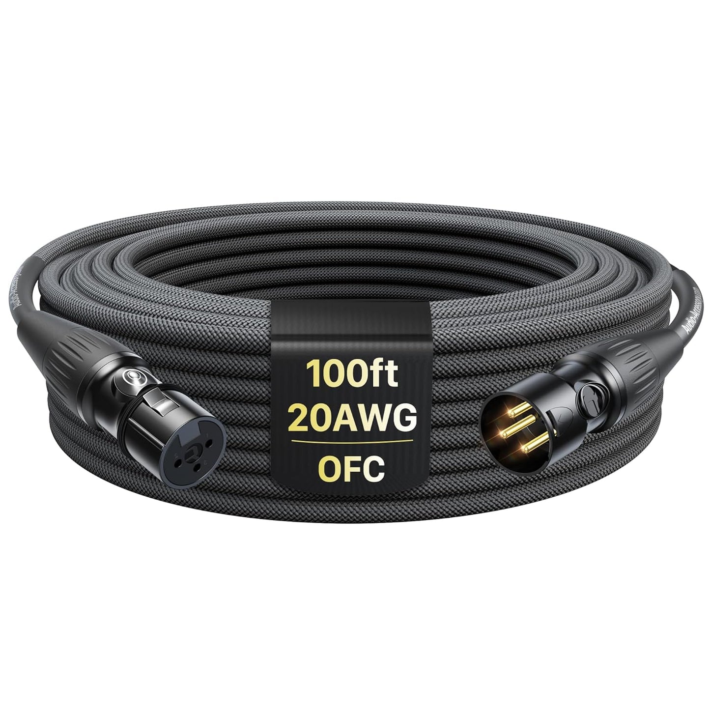 20AWG 99.99% OFC XLR Cables 100ft for Professional Stage Use