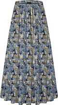 NASHALYLY Women's Chiffon High Waist Pleated A-Line Maxi (Style 6WJK)