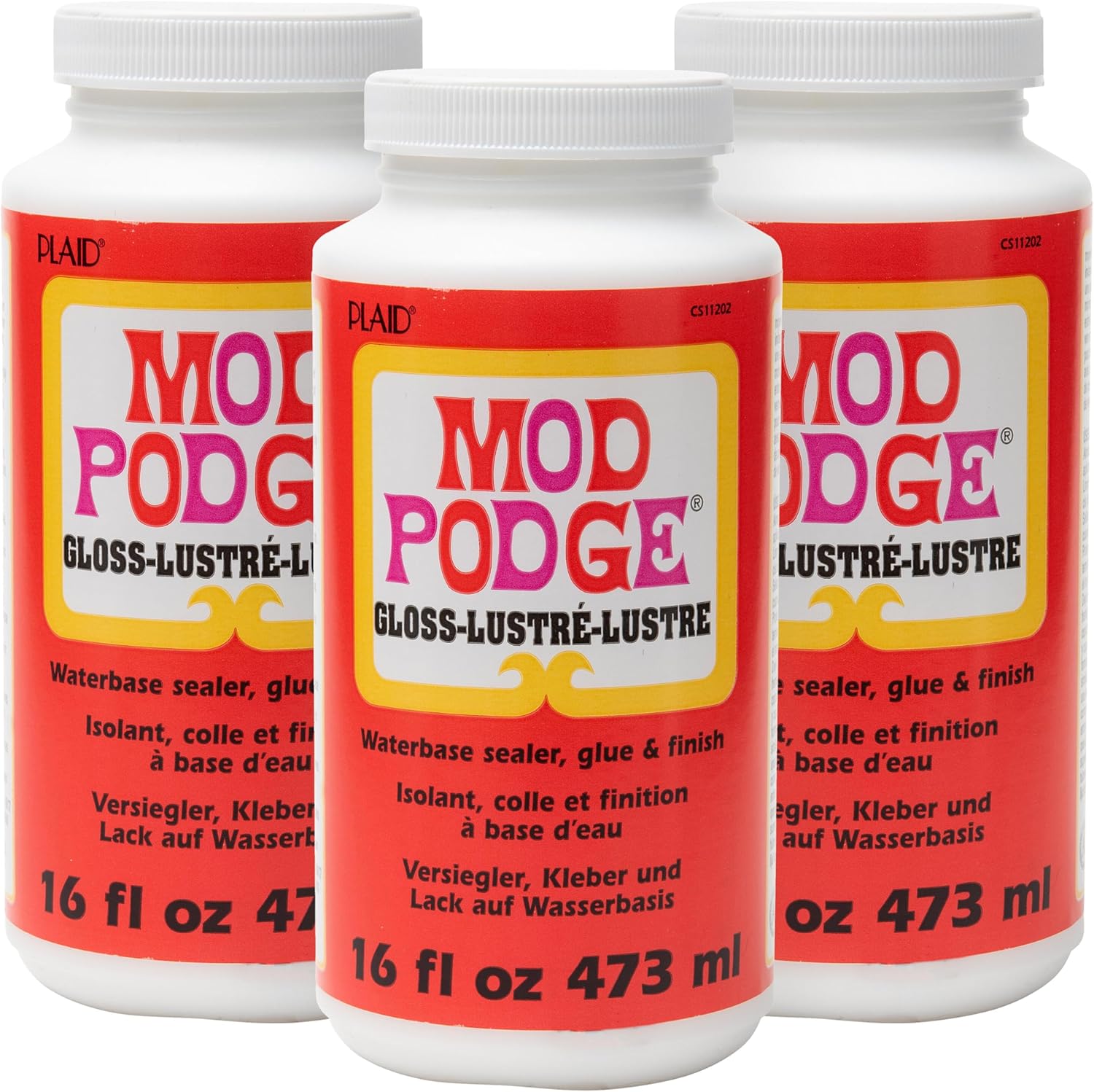 Mod Podge Waterbase Sealer Pack of 3 for Arts and Crafts