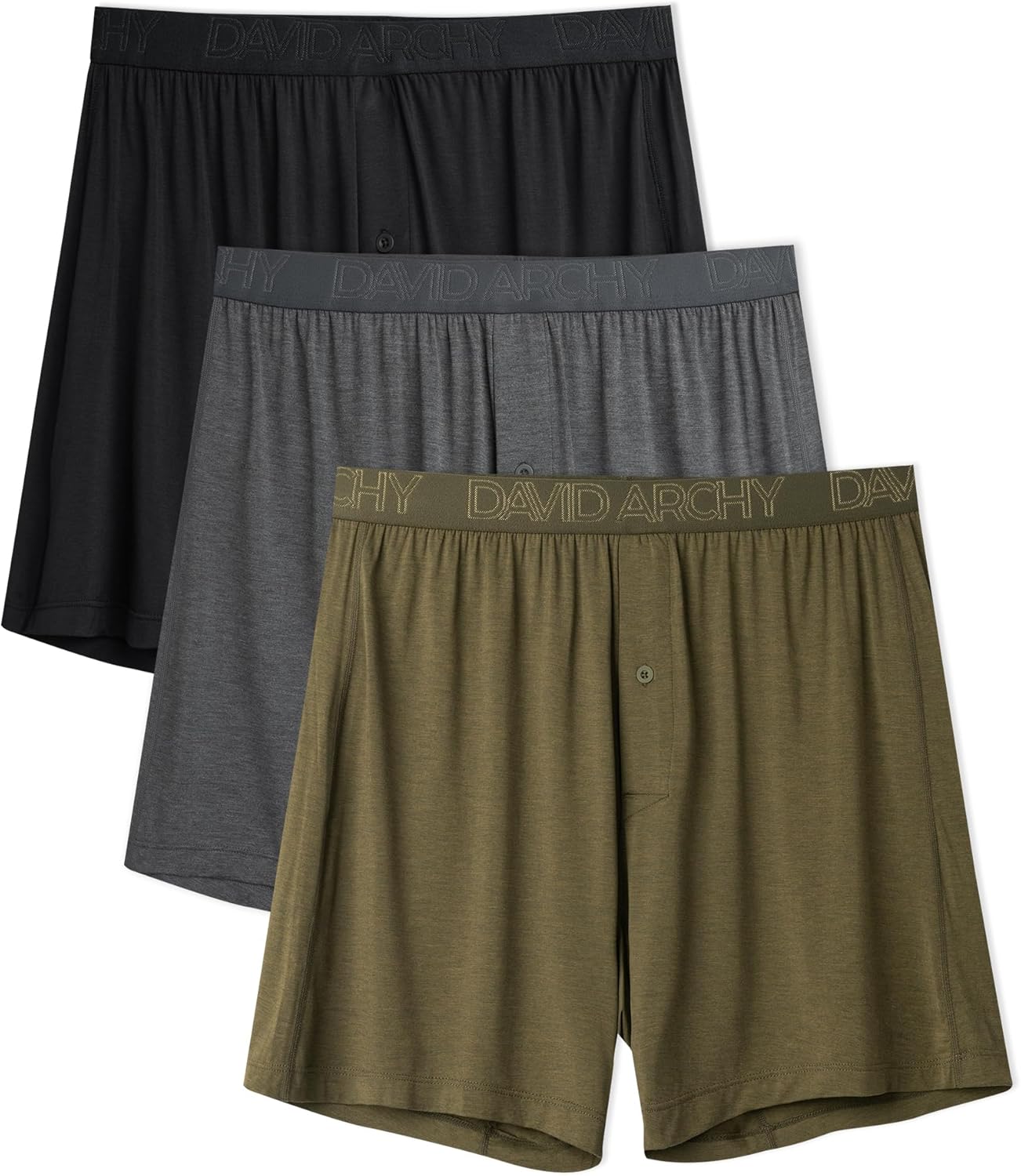 DAVID ARCHY Mens Boxers Soft Rayon Made from Bamboo Boxers