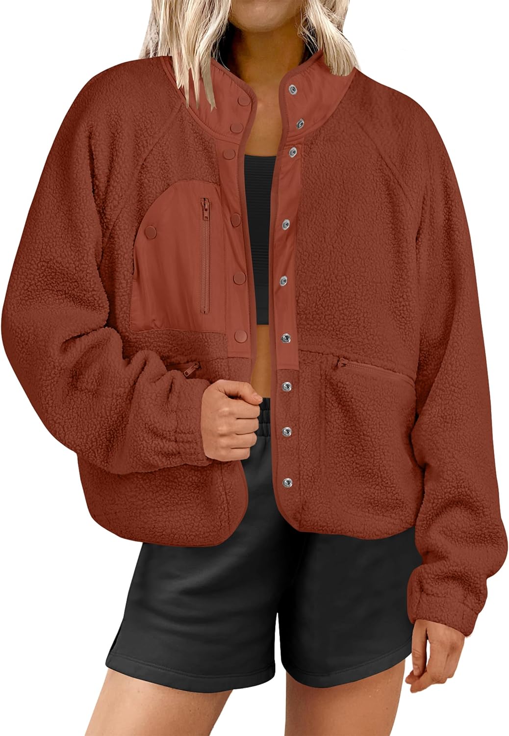 Womens Fuzzy Fleece Jacket for Fall Casual Style and Comfort