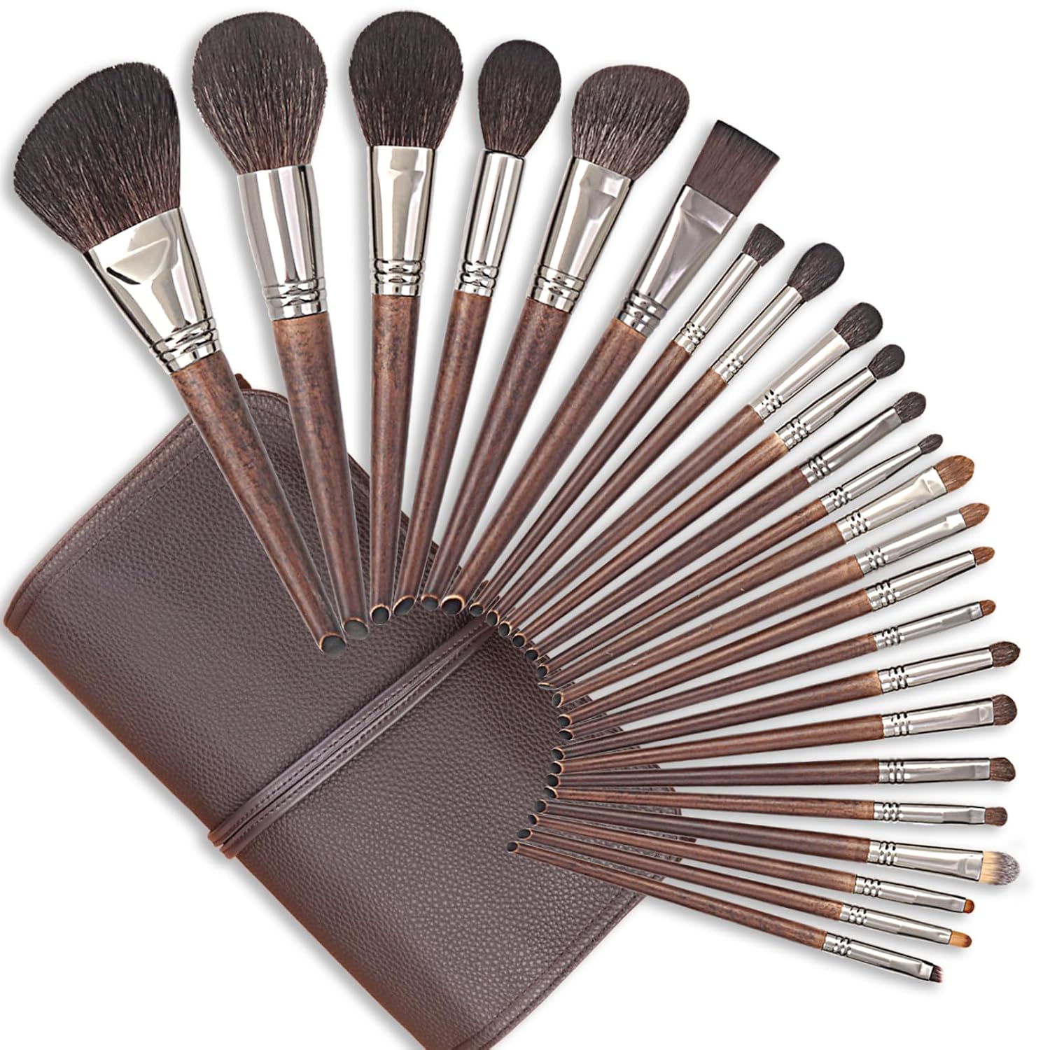 Deluxe Natural Goat Hair Makeup Brush Set for Professional Use