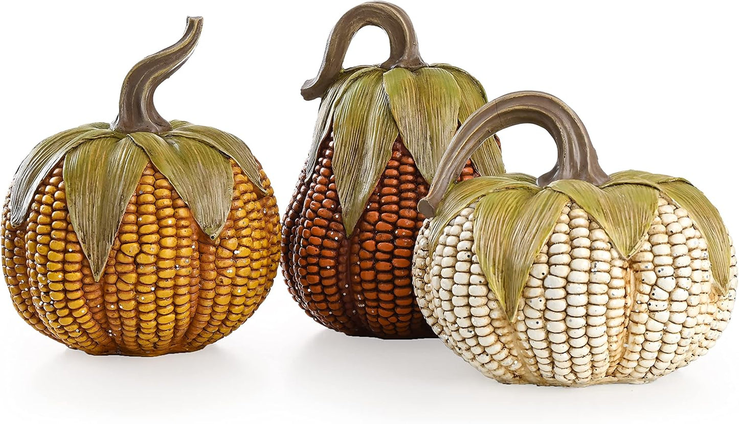 Valery Madelyn Fall Decorations Set of 3 Resin Pumpkins