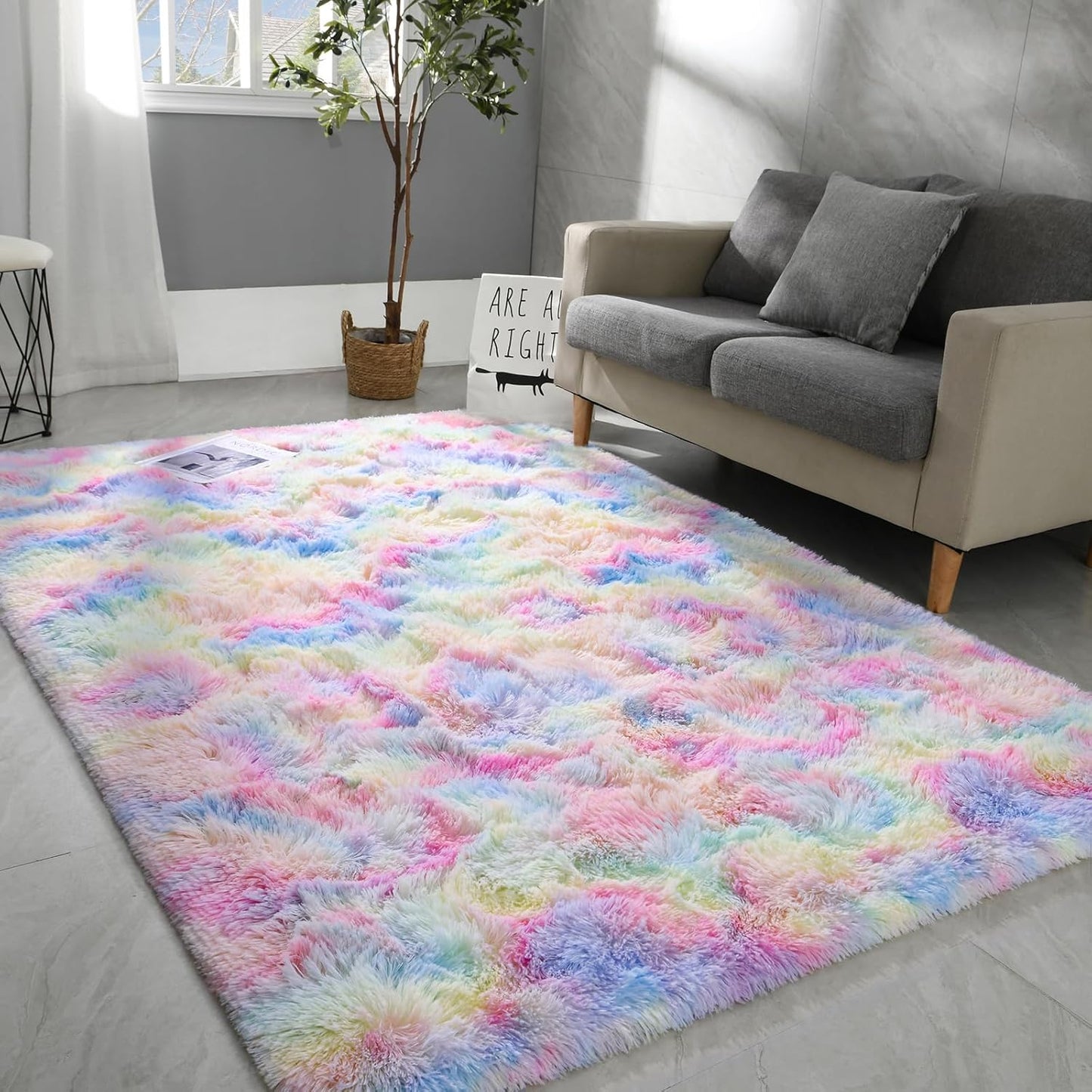 Hutha 6x9 Large Area Rugs for Living Room, Soft Fluffy Design