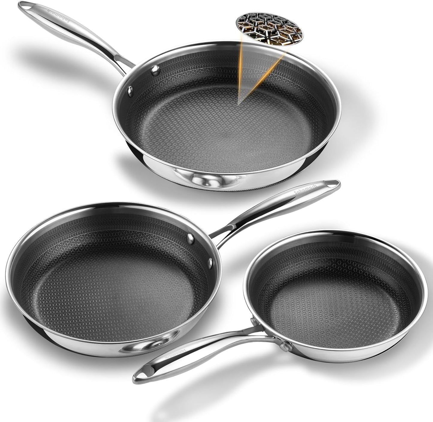 Non Stick Frying Pans Set for Healthy Cooking and Easy Cleanup