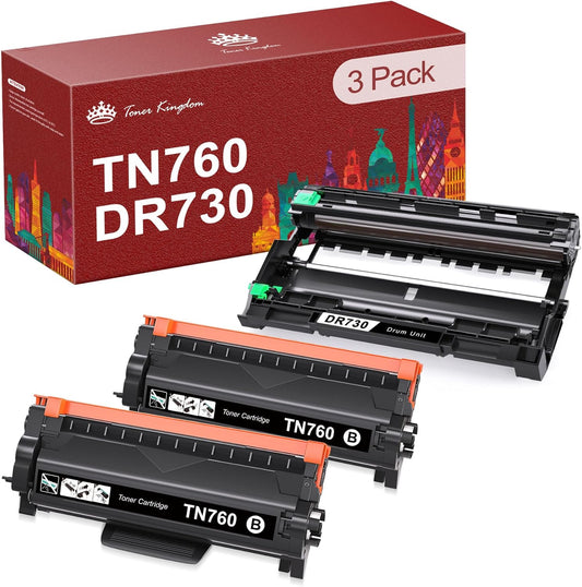 Compatible TN760 Toner Cartridge and DR730 Drum for Brother Printers