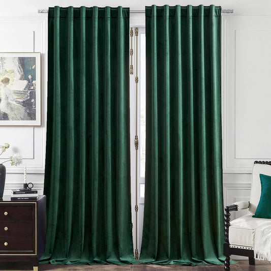 Luxurious Green Velvet Curtains for Bedroom and Living Room
