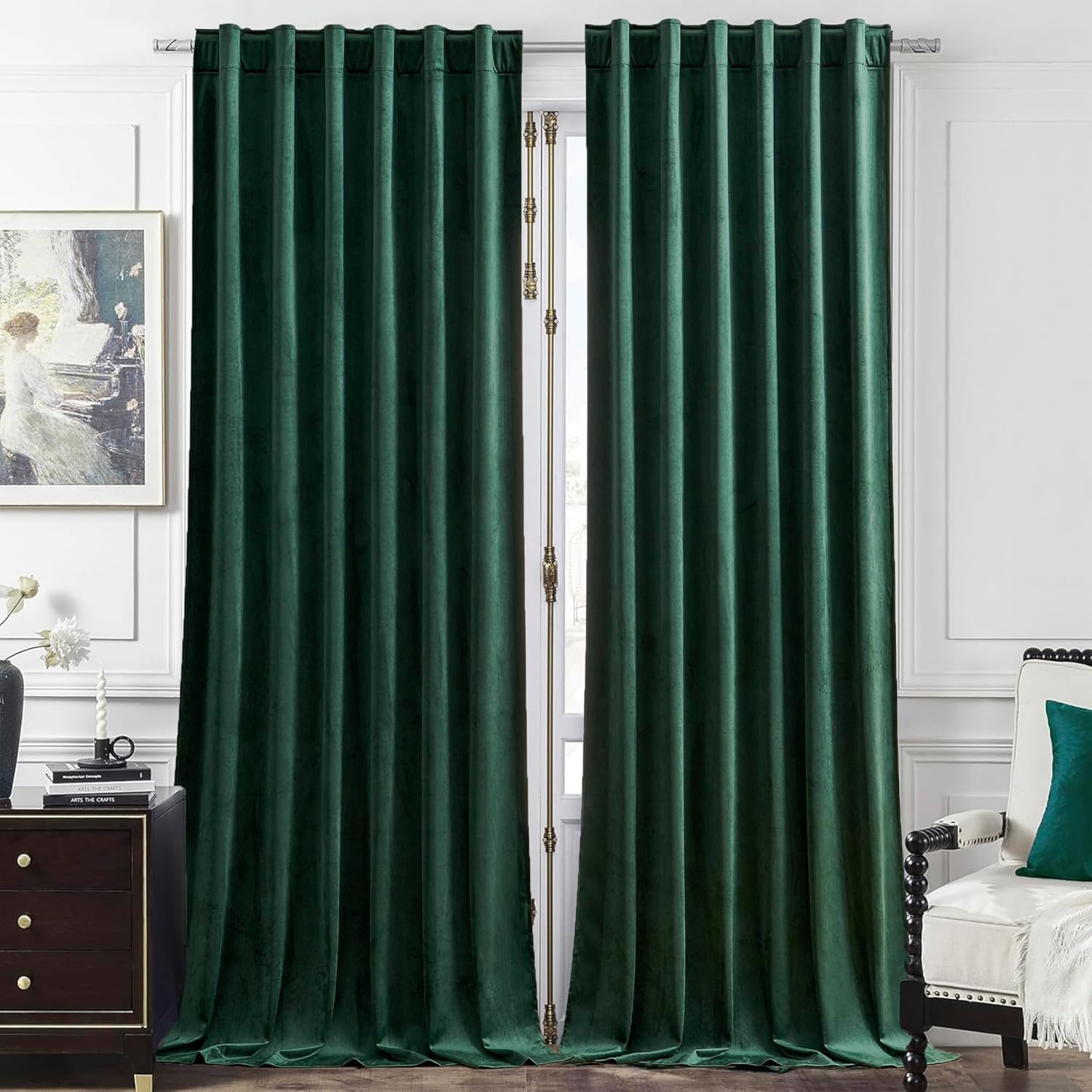 Luxurious Green Velvet Curtains for Bedroom and Living Room